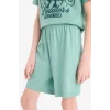 Defacto E6649 Yeşil Erkek Çocuk Pijama Takımı Baskılı Kısa Kollu Üst Beli Lastikli Şort