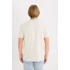 Defacto D5577 Bej %100 Pamuk Regular Fit Bisiklet Yaka Baskılı Kısa Kollu Tişört