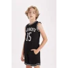 Defacto C8592 Siyah Erkek Çocuk Bisiklet Yaka Baskılı Atlet