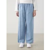 LCW Modest Indigo Beli Lastikli Wideleg Kadın Jean Pantolon