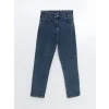 LCWAIKIKI Classic Indigo Beli Lastikli Slim Mom Kadın Jean Pantolon