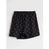 LCW Kids Siyah Beli Lastikli Puantiyeli Kız Çocuk Şort Etek