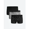 LC WAIKIKI Siyah Standart Kalıp Pamuklu Esnek Erkek Boxer 3lü