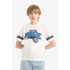 Defacto E4840 Beyaz Erkek Çocuk NBA Orlando Magic Bisiklet Yaka Kısa Kollu Tişört