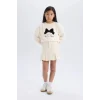 Defacto D7858 Ekru Kız Çocuk Gabardin Etek