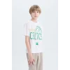 Defacto D9549 Beyaz Erkek Çocuk NBA Boston Celtics Bisiklet Yaka Kısa Kollu Tişört