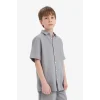 Defacto E7003 Gri Erkek Çocuk Polo Yaka Dokulu Kısa Kollu Gömlek