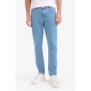 Defacto E7436 Mavi Pedro Slim Fit Dar Kalıp Normal Bel Dar Paça Jean Pantolon