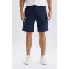 Defacto C7684 Lacivert %100 Pamuk Regular Fit Gabardin Bermuda Şort