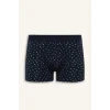Defacto E7210 Lacivert Regular Fit Çiçekli 3lü Boxer