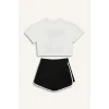 Defacto E3817 Ekru Kız Çocuk 2li Takım Kısa Kollu Tişört Esnek Belli Şort