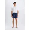 Defacto X2955 Lacivert File Astarlı Hızlı Kuruyan Kısa Boy Deniz Şortu