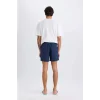 Defacto X2955 Lacivert File Astarlı Hızlı Kuruyan Kısa Boy Deniz Şortu