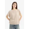 Defacto C8807 Bej Bisiklet Yaka Basic Düz Modal Kısa Kollu Tişört
