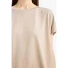 Defacto C8807 Bej Bisiklet Yaka Basic Düz Modal Kısa Kollu Tişört