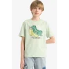 Defacto E6310 Yeşil Erkek Çocuk Bisiklet Yaka Baskılı Kısa Kollu Tişört