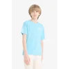 Defacto E0102 Mavi Erkek Çocuk Bisiklet Yaka Baskılı Kısa Kollu Tişört