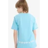 Defacto E0102 Mavi Erkek Çocuk Bisiklet Yaka Baskılı Kısa Kollu Tişört