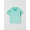 LCW baby Turkuaz Polo Yaka Kısa Kollu Basic Erkek Bebek Tişört ve Şort 2li Takım