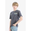 Defacto E2840 Antrasit Erkek Çocuk Bisiklet Yaka Sırt Baskılı Kısa Kollu Tişört