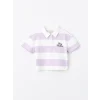 LCW Kids Lila Polo Yaka Kısa Kollu Kız Çocuk Tişört