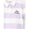 LCW Kids Lila Polo Yaka Kısa Kollu Kız Çocuk Tişört