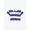 LCW Kids Lacivert Polo Yaka Kısa Kollu Kız Çocuk Tişört