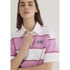 Mavi 1613005-89359 Mavi Logo Baskılı Pembe Çizgili Polo Tişört