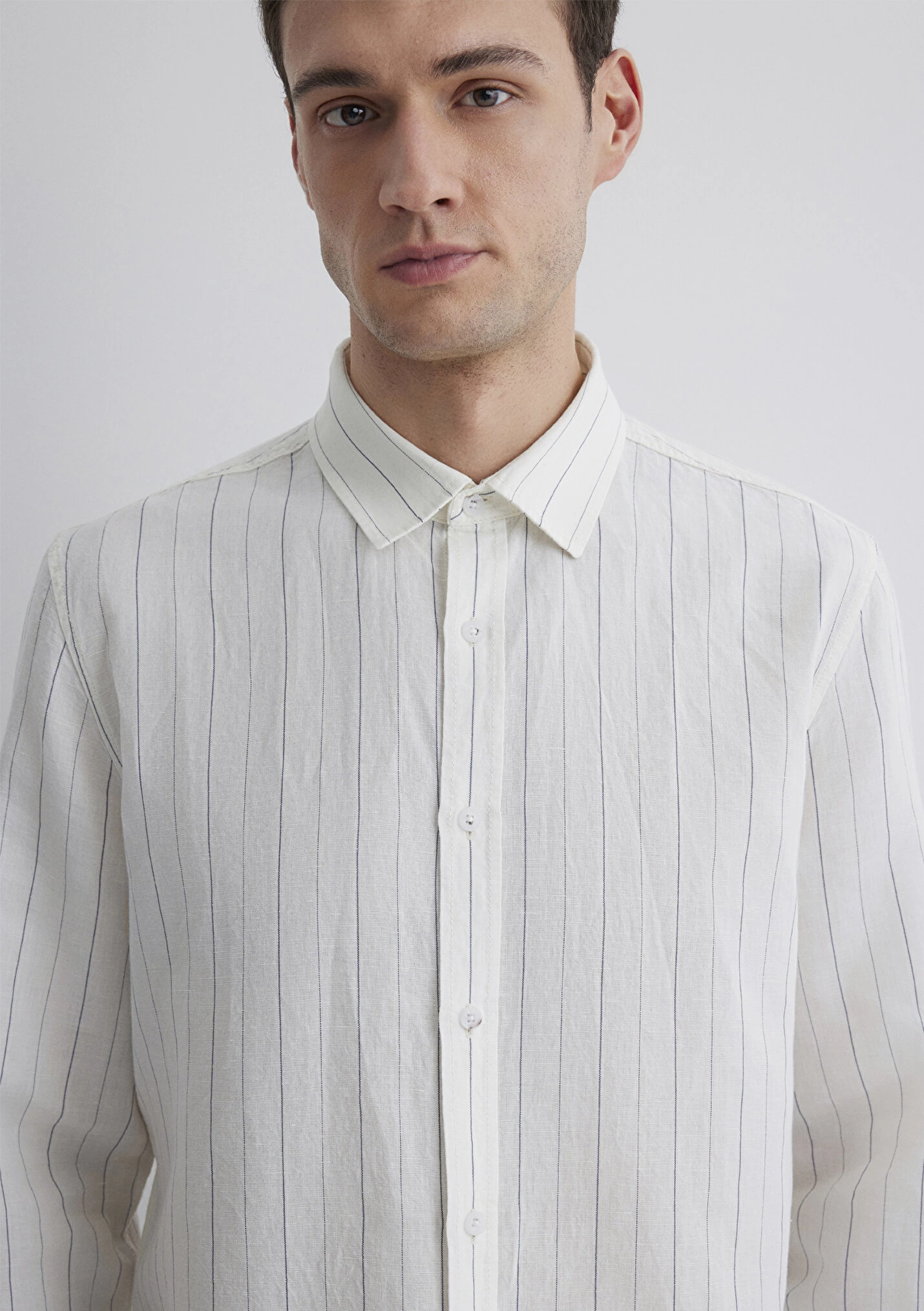 Mavi 0211515-620 Çizgili Beyaz Gömlek