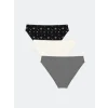 LCW DREAM Siyah Desenli Bikini Külot 3lü Paket