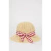 Defacto D8423 Bej Kız Çocuk Hasır Şapka