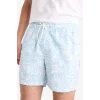 Defacto E0974 Turkuaz Desenli File Astarlı Kısa Boy Deniz Şortu
