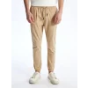XSIDE Bej Slim Fit Gabardin Erkek Jogger Pantolon