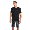 LC WAIKIKI Siyah Standart Kalıp Erkek Şortlu Pijama Takımı