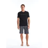 LC WAIKIKI Siyah Standart Kalıp Erkek Şortlu Pijama Takımı