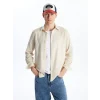 XSIDE Bej Regular Fit Uzun Kollu Keten Karışımlı Erkek Gömlek