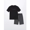 LC WAIKIKI Siyah Standart Kalıp Erkek Şortlu Pijama Takımı