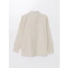 XSIDE Bej Regular Fit Uzun Kollu Keten Karışımlı Erkek Gömlek