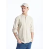 XSIDE Bej Regular Fit Uzun Kollu Keten Karışımlı Erkek Gömlek