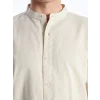 XSIDE Bej Regular Fit Uzun Kollu Keten Karışımlı Erkek Gömlek