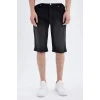 Defacto C2694 Siyah Regular Fit Jean Bermuda Şort