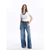 LCW Jeans Indigo Wideleg Kadın Jean Pantolon