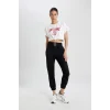 Defacto B8978 Siyah DeFactoFit Standart Fit Jogger İnce Eşofman Altı Çift Cepli Beli Paçası Lastikli