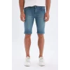 Defacto X4794 Yeşil Skinny Fit Jean Bermuda Şort