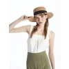 LCW ACCESSORIES Bej Kadın Hasır Fötr Şapka