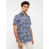SOUTHBLUE Indigo Regular Fit Kısa Kollu Desenli Viskon Erkek Gömlek
