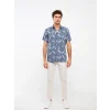 SOUTHBLUE Indigo Regular Fit Kısa Kollu Desenli Viskon Erkek Gömlek