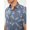 SOUTHBLUE Indigo Regular Fit Kısa Kollu Desenli Viskon Erkek Gömlek