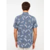 SOUTHBLUE Indigo Regular Fit Kısa Kollu Desenli Viskon Erkek Gömlek