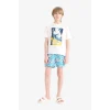 Defacto E5185 Turkuaz Erkek Çocuk Desenli Deniz Şortu